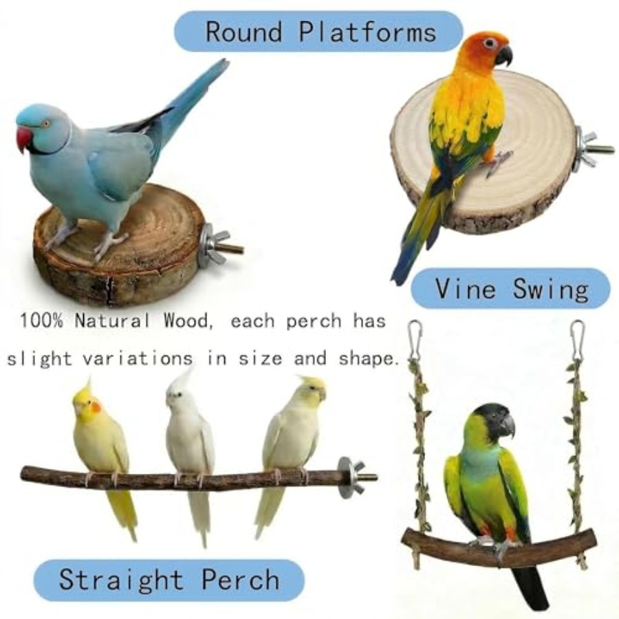 8PCS natural wood bird perches - Health & Wellness Japan ulasan dan harga